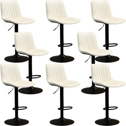 Stylish Leather Upholstered Bar Stools with Footrest for Home Bar Image - 55