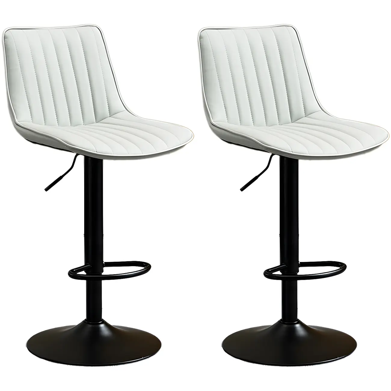 Stylish Leather Upholstered Bar Stools with Footrest for Home Bar Image - 57 | homeyfad