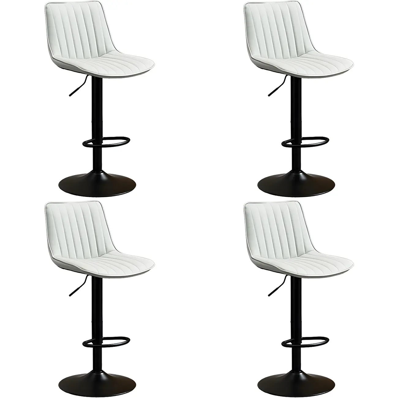 Stylish Leather Upholstered Bar Stools with Footrest for Home Bar Image - 58 | homeyfad