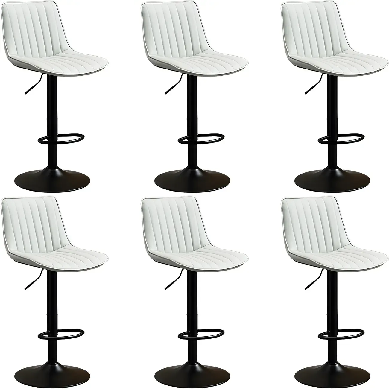 Stylish Leather Upholstered Bar Stools with Footrest for Home Bar Image - 59
