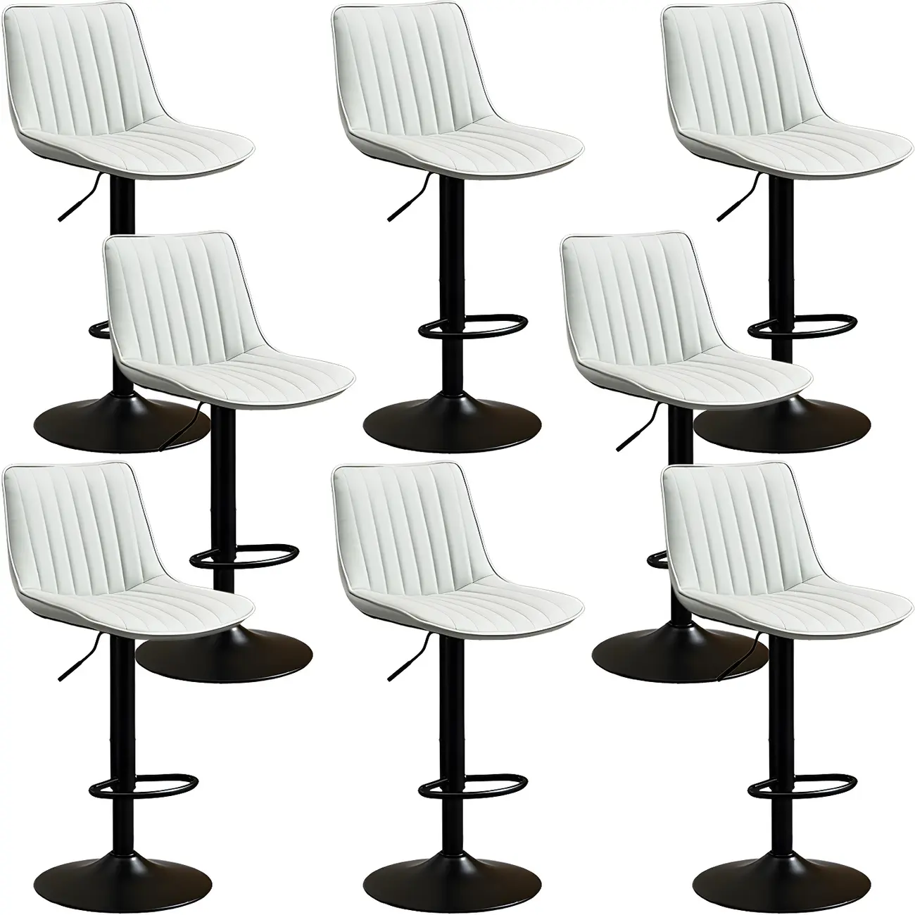 Stylish Leather Upholstered Bar Stools with Footrest for Home Bar Image - 60 | homeyfad