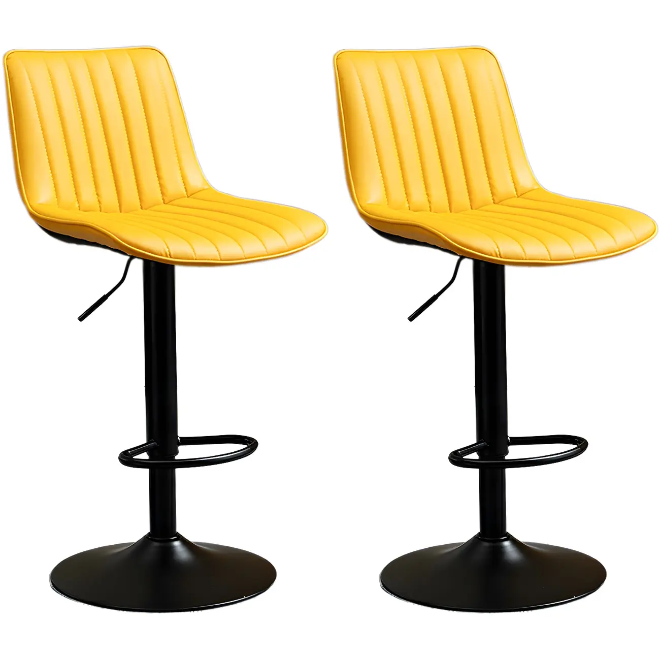 Stylish Leather Upholstered Bar Stools with Footrest for Home Bar Image - 62 | homeyfad