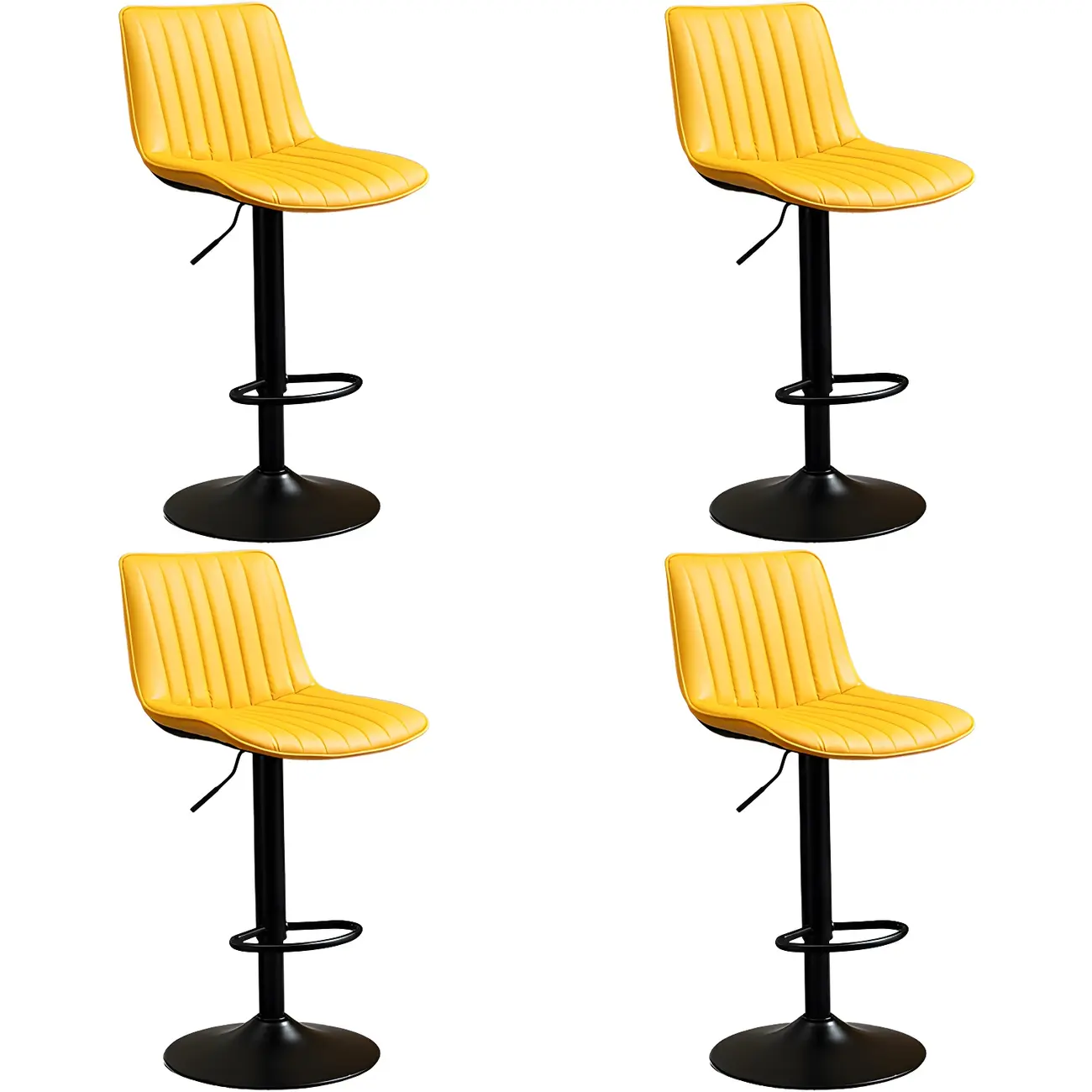 Stylish Leather Upholstered Bar Stools with Footrest for Home Bar Image - 63 | homeyfad