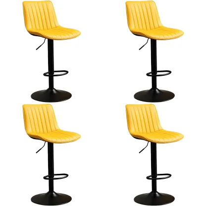 Stylish Leather Upholstered Bar Stools with Footrest for Home Bar Image - 63