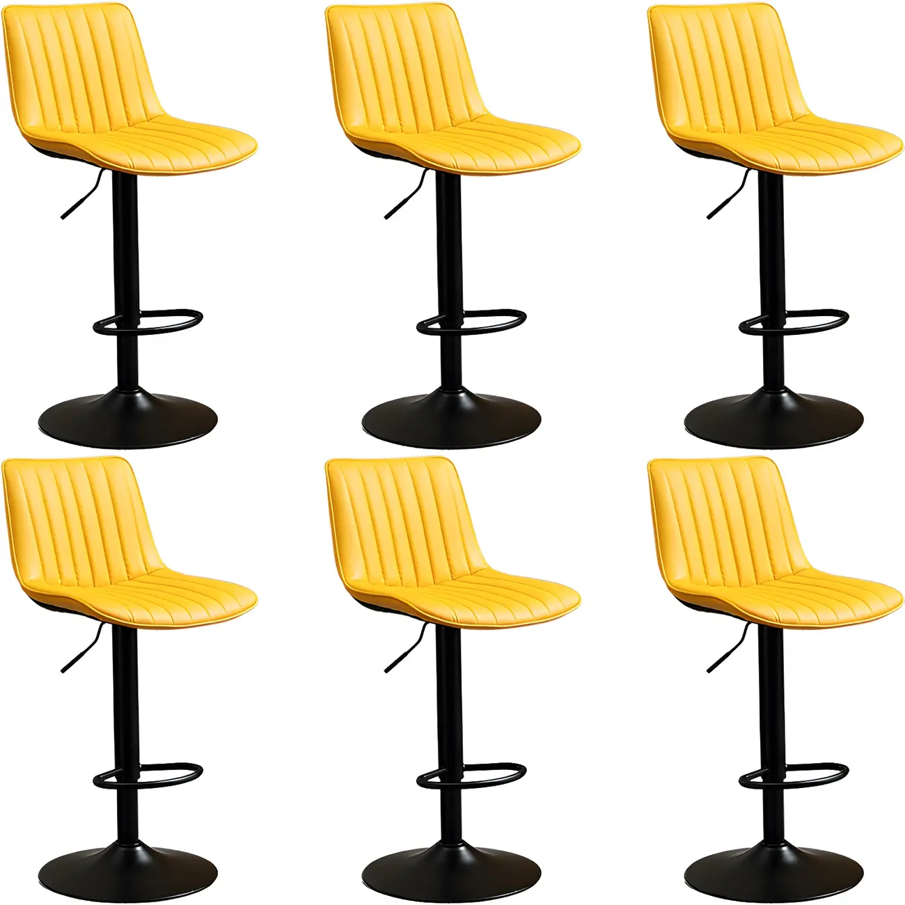 Stylish Leather Upholstered Bar Stools with Footrest for Home Bar Image - 64 | homeyfad
