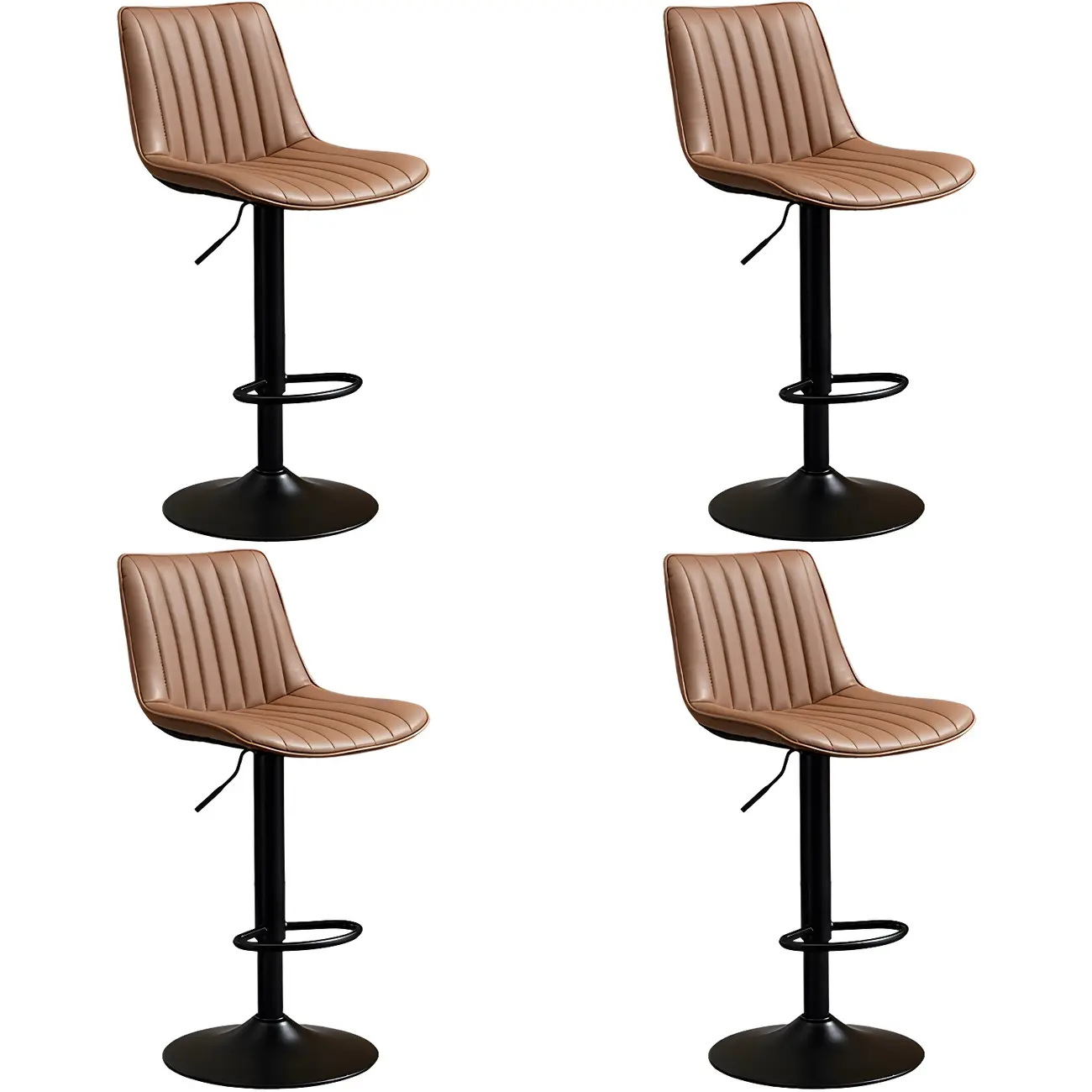 Stylish Leather Upholstered Bar Stools with Footrest for Home Bar Image - 73 | homeyfad