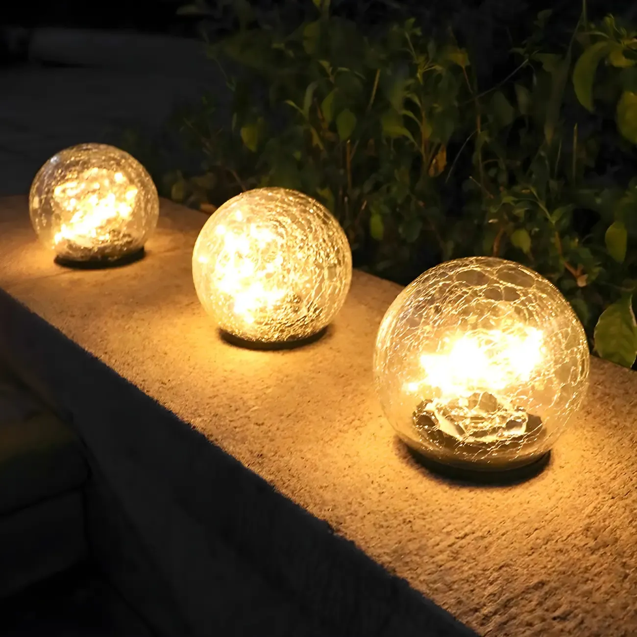 Modern Glass Globe LED Solar Landscape Lighting Image - 2