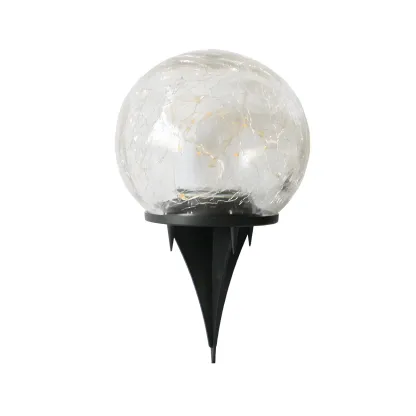 Modern Glass Globe LED Solar Landscape Lighting Image - 3