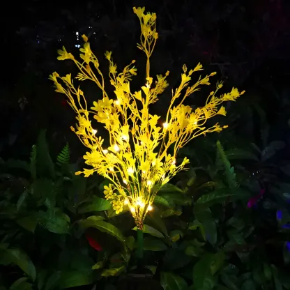 Modern Floral Solar Warm Light Landscape Lighting Image - 1