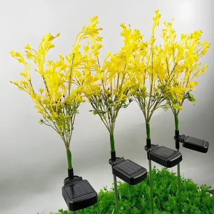Modern Floral Solar Warm Light Landscape Lighting Image - 2