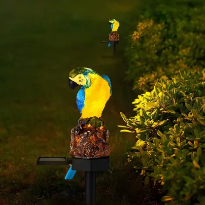  Resin Parrot Solar Pathway Landscape Lighting Image - 3