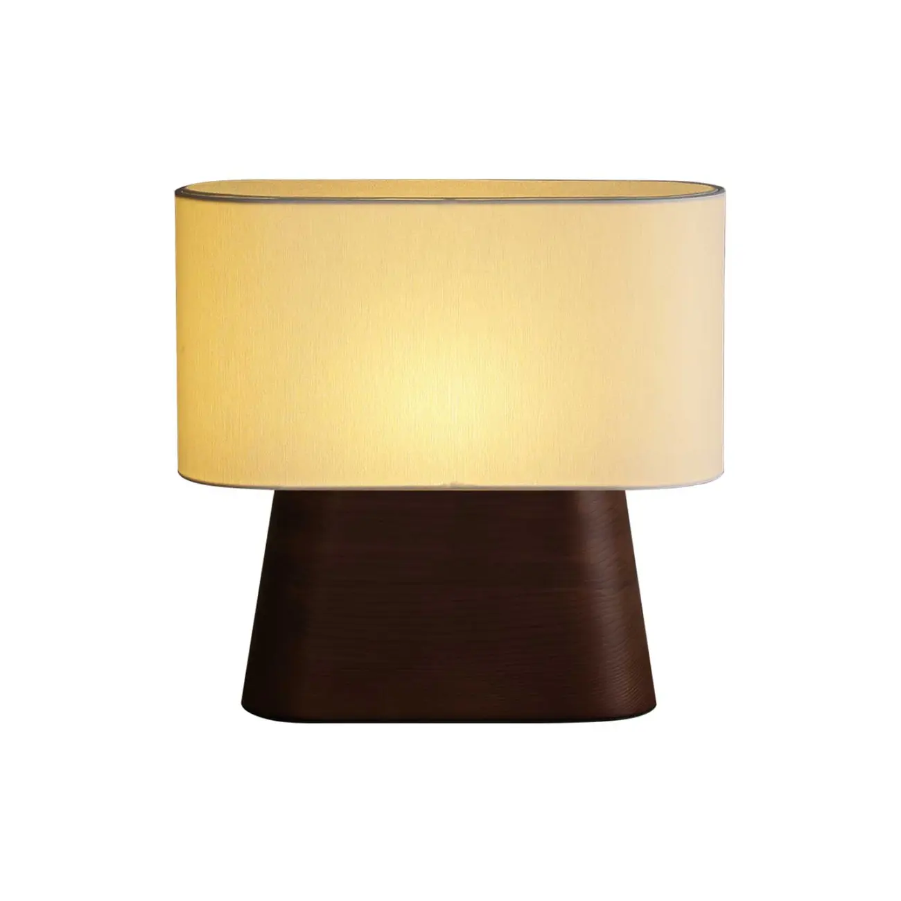 Minimalist Oval Shade Wood Fabric Table Lamp LED Image - 24 | homeyfad