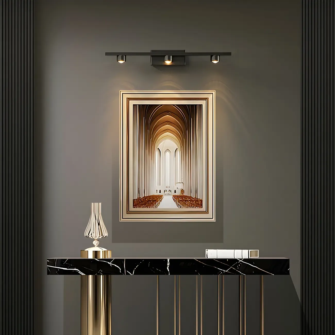 Classic Metal Tube LED Vanity Light with Shade for Bathroom Image - 2