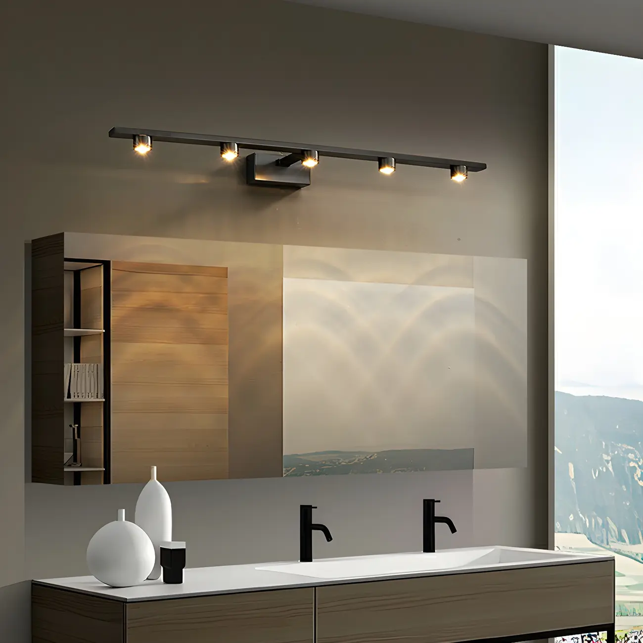 Classic Metal Tube LED Vanity Light with Shade for Bathroom Image - 1 | homeyfad