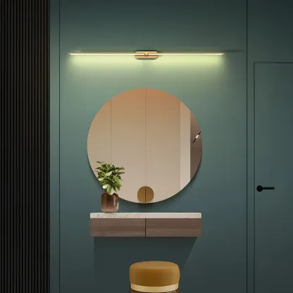Modern Brass Vanity Light with Integrated LED for Bathroom Image - 4
