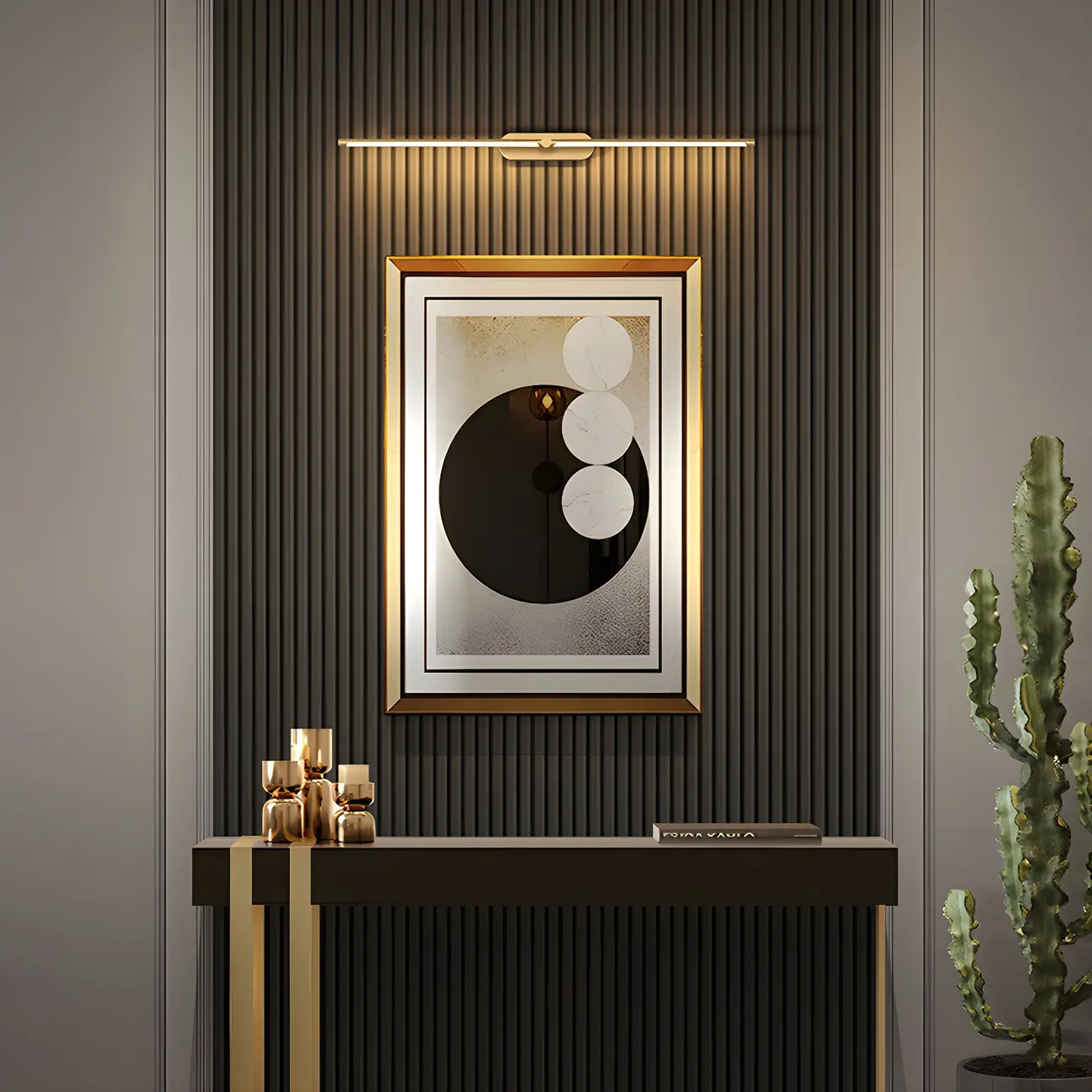 Modern Brass Vanity Light with Integrated LED for Bathroom Image - 13 | homeyfad