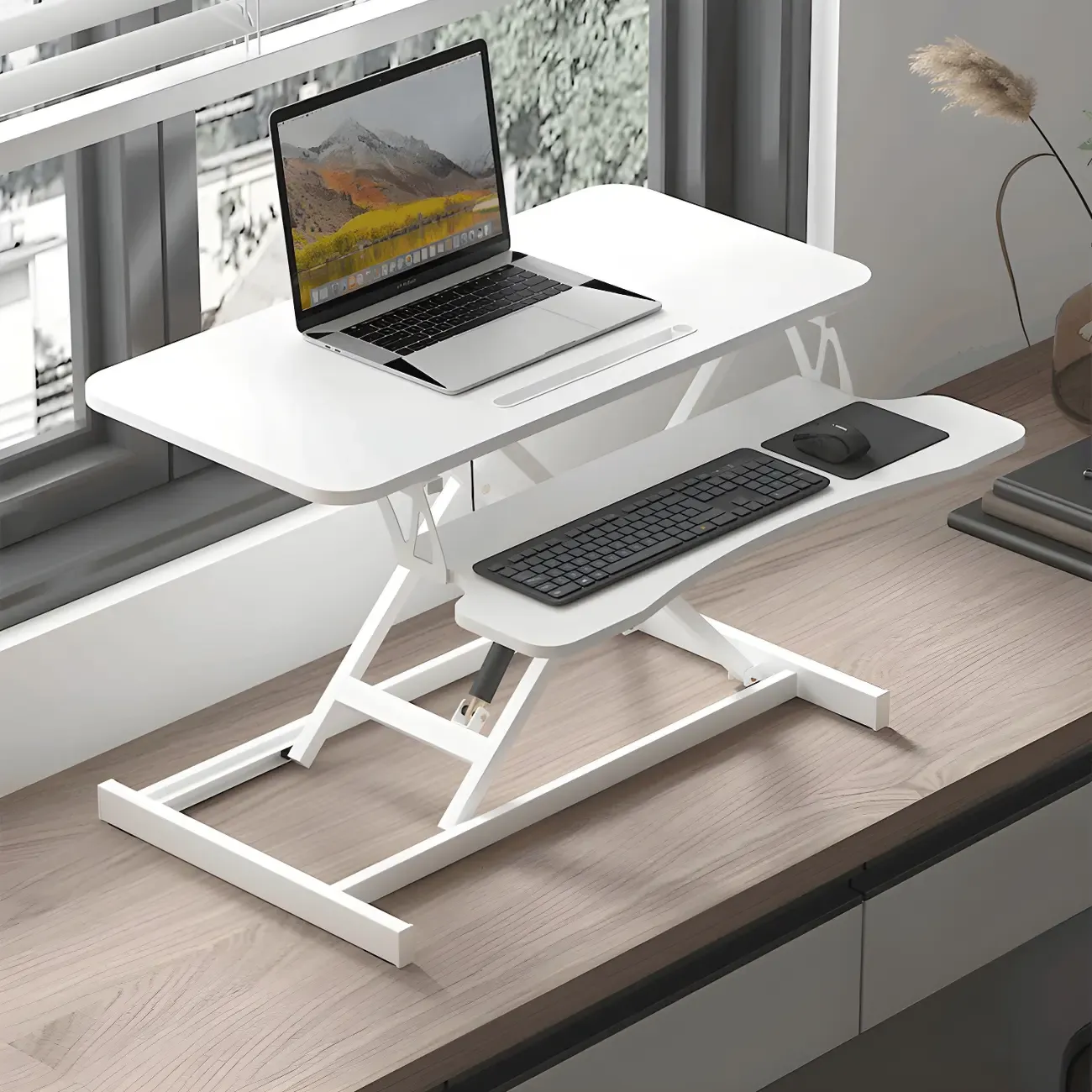 Modern Steel Adjustable Standing Office Desk for Small Spaces Image - 1