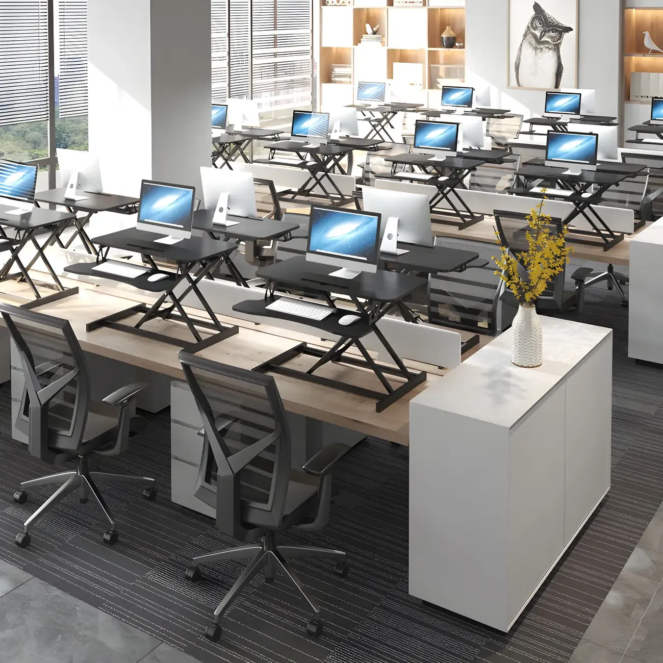 Modern Steel Adjustable Standing Office Desk for Small Spaces Image - 6