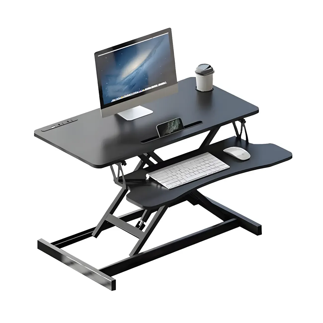 Modern Steel Adjustable Standing Office Desk for Small Spaces Image - 7