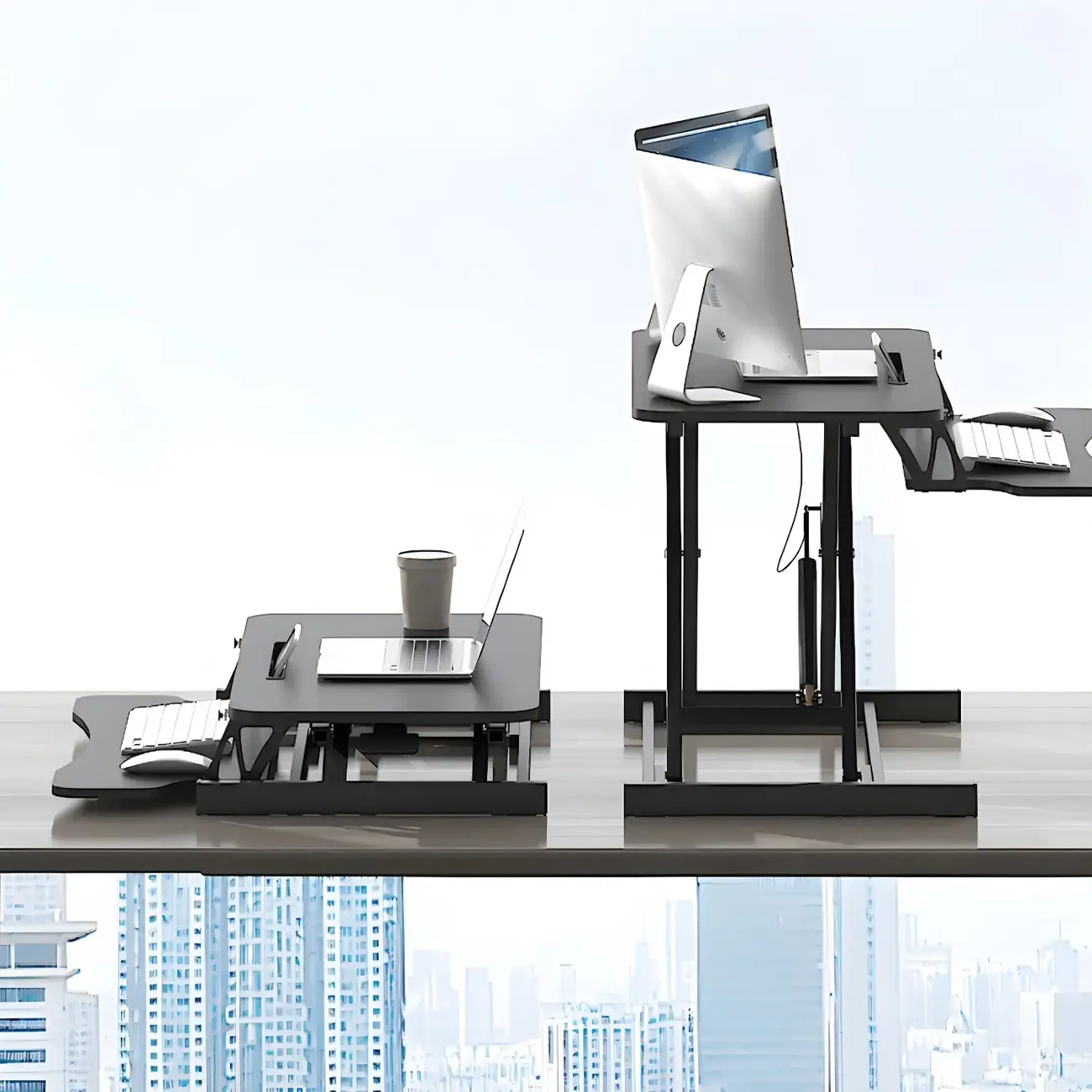 Modern Steel Adjustable Standing Office Desk for Small Spaces Image - 8