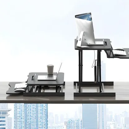 Modern Steel Adjustable Standing Office Desk for Small Spaces Image - 8