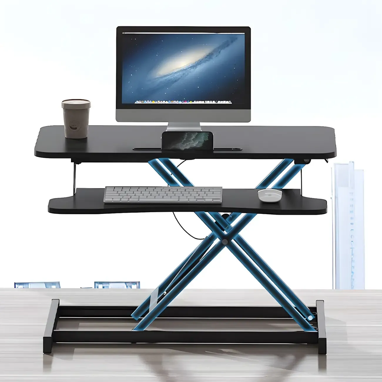 Modern Steel Adjustable Standing Office Desk for Small Spaces Image - 3