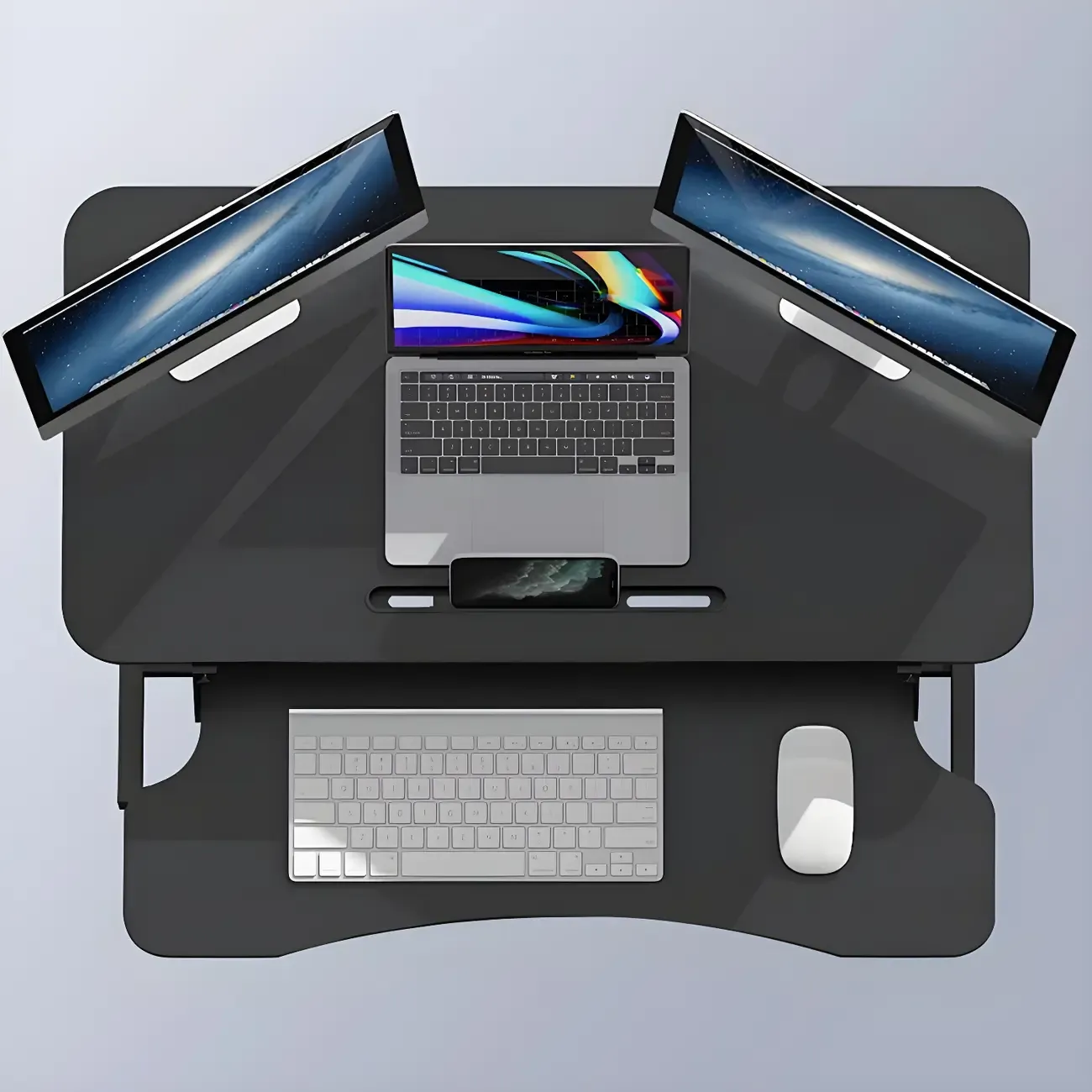 Modern Steel Adjustable Standing Office Desk for Small Spaces Image - 9