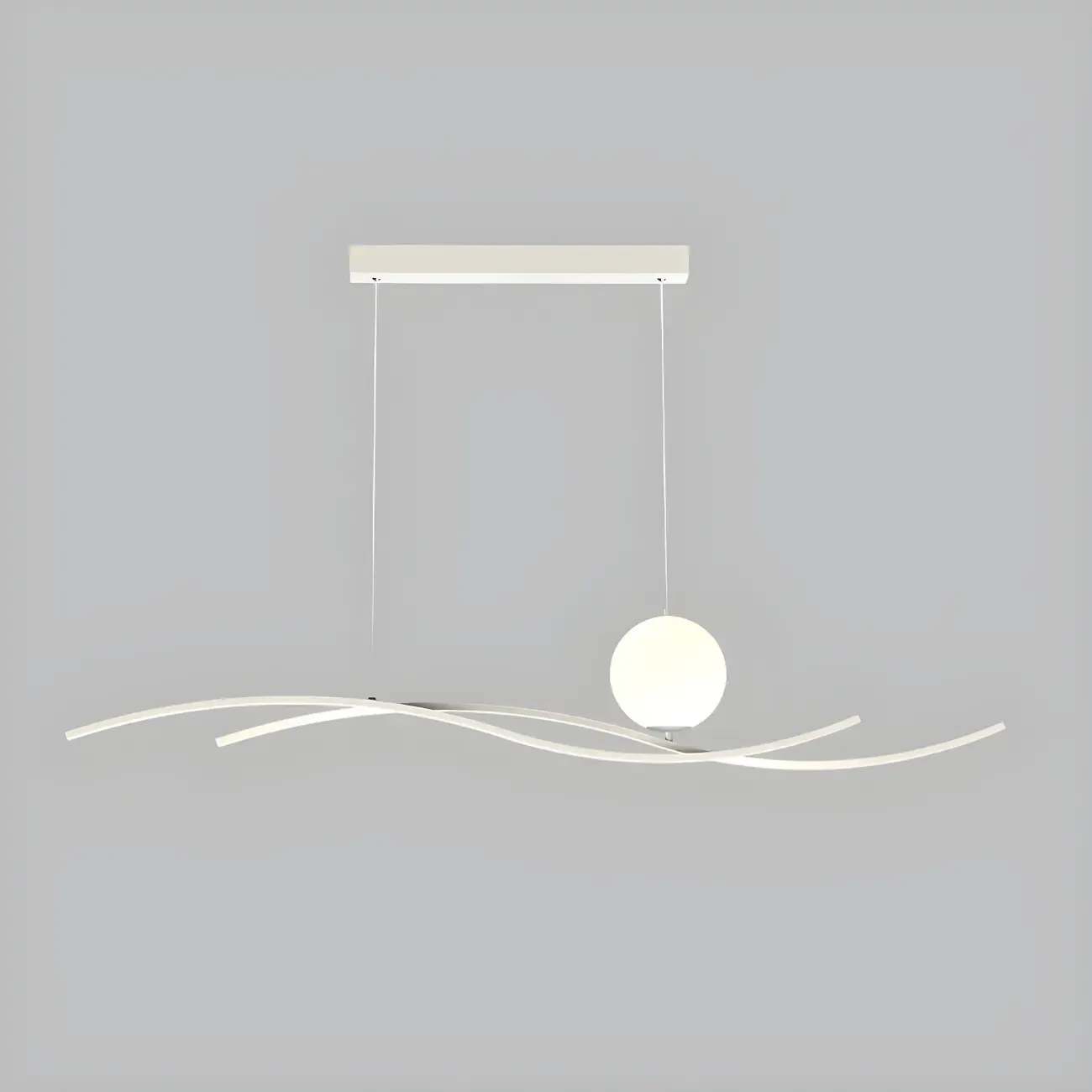 Minimalist Black/White Linear Adjustable Island Light Image - 4