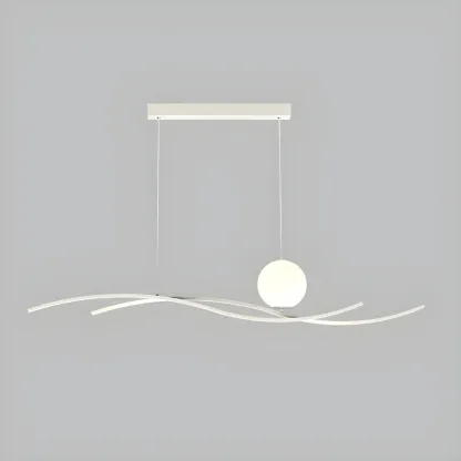 Minimalist Black/White Linear Adjustable Island Light Image - 4