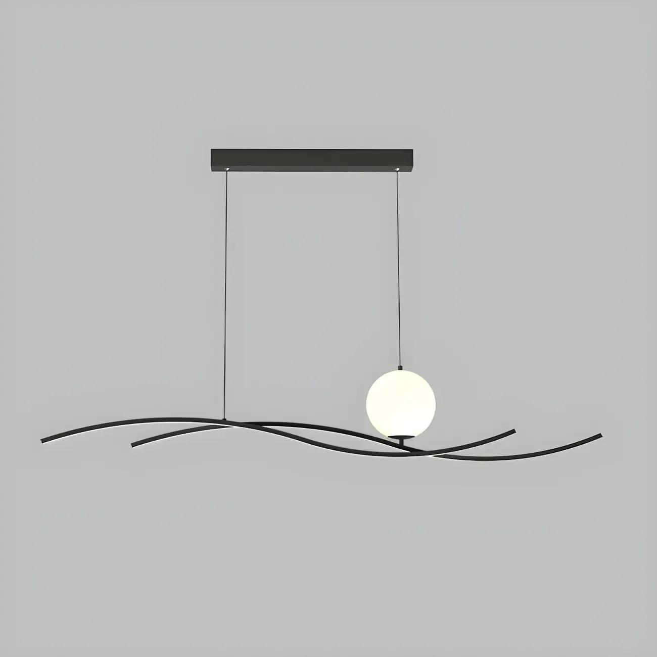 Minimalist Black/White Linear Adjustable Island Light Image - 5