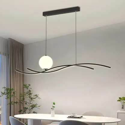 Minimalist Black/White Linear Adjustable Island Light Image - 6