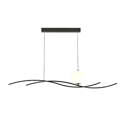 Minimalist Black/White Linear Adjustable Island Light Image - 7
