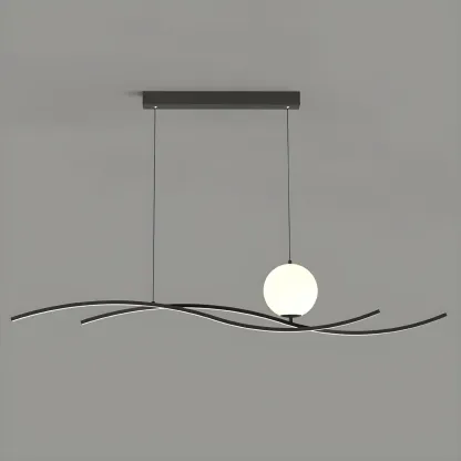 Minimalist Black/White Linear Adjustable Island Light Image - 8