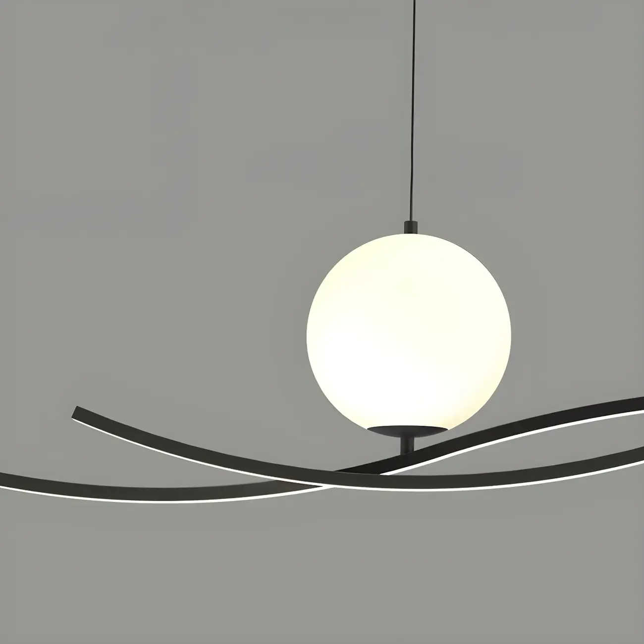 Minimalist Black/White Linear Adjustable Island Light Image - 9