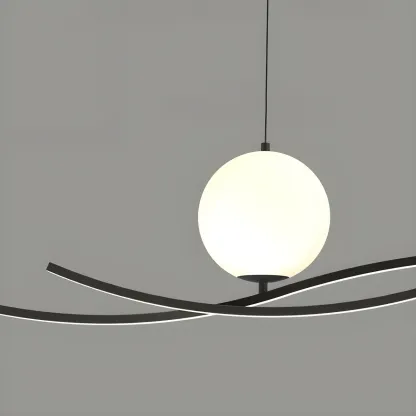 Minimalist Black/White Linear Adjustable Island Light Image - 9