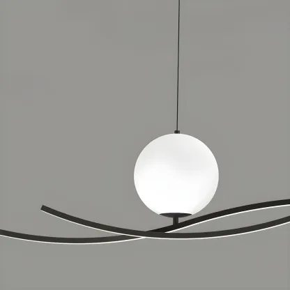 Minimalist Black/White Linear Adjustable Island Light Image - 10