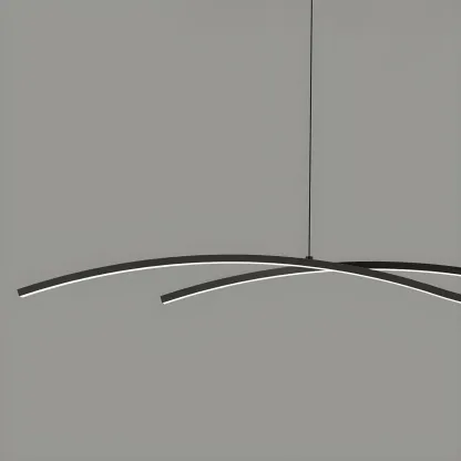 Minimalist Black/White Linear Adjustable Island Light Image - 12
