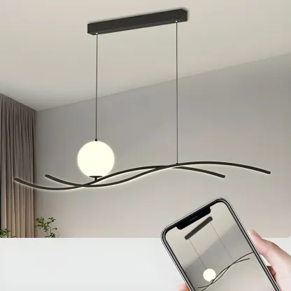 Minimalist Black/White Linear Adjustable Island Light Image - 14