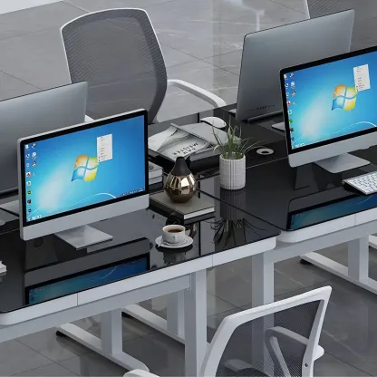 Classic Steel Adjustable Standing Desk with Drawer & Wooden Top Image - 8