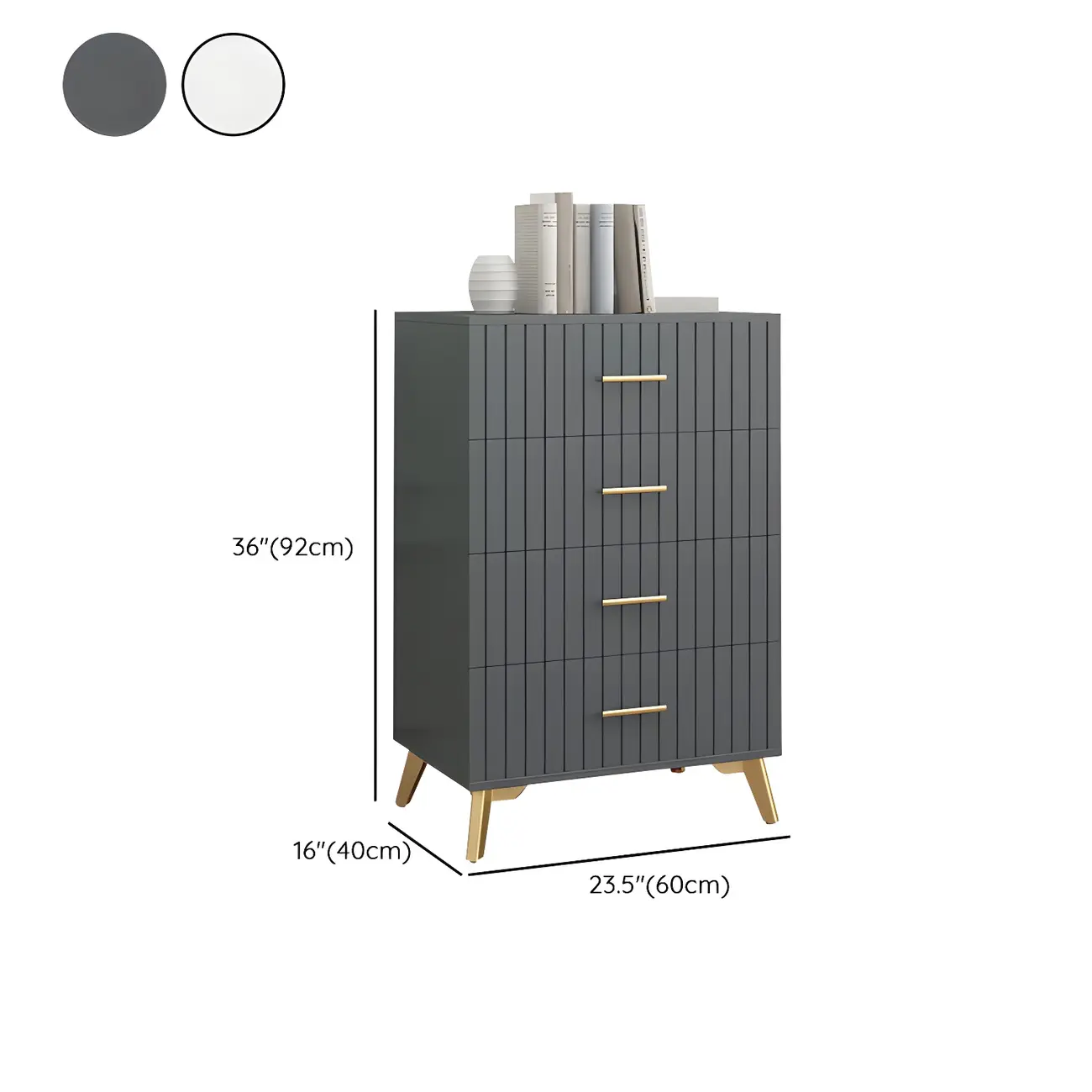 Stylish Grey Wooden Dressers with Gold Accent Handles for Home Image - 18 | homeyfad