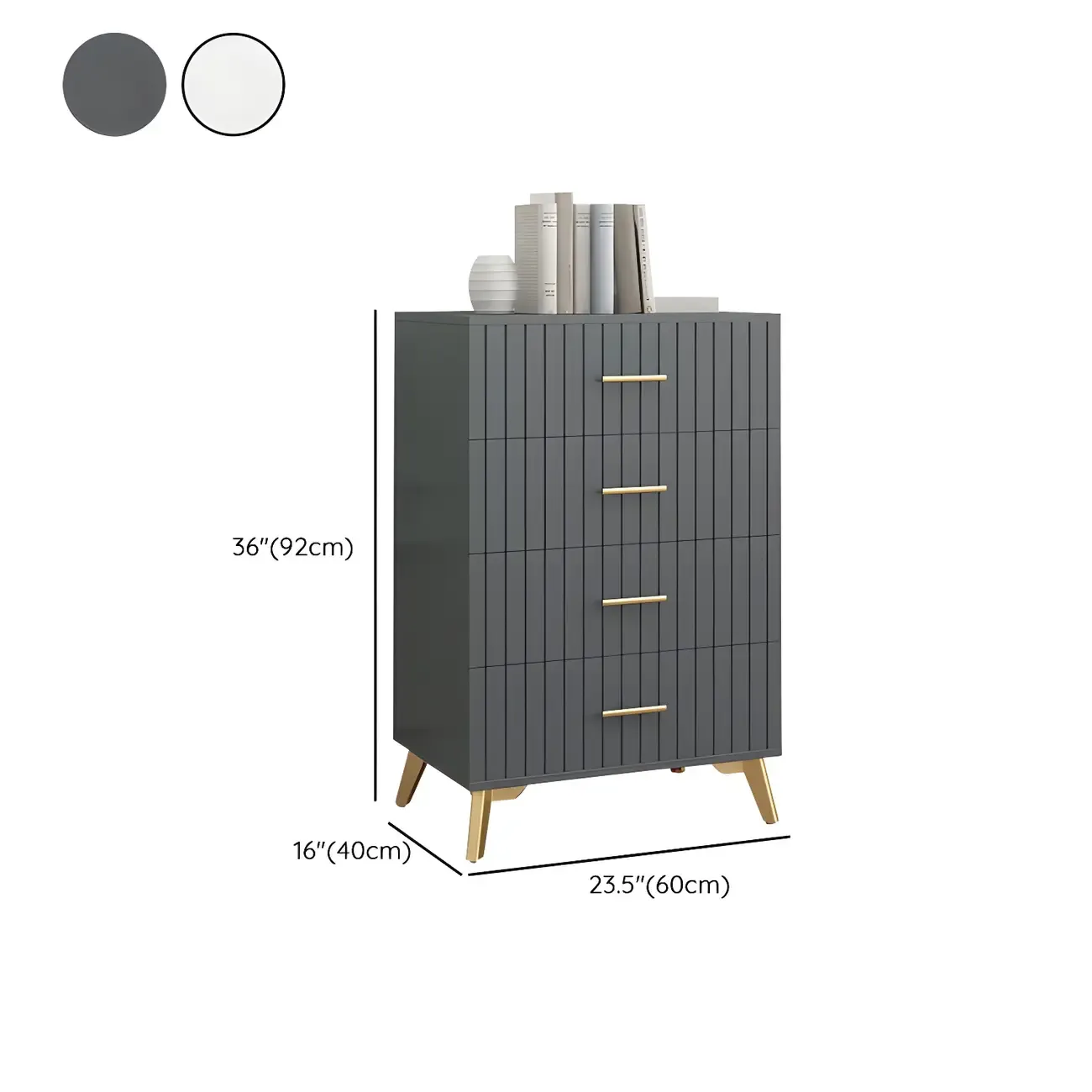 Stylish Grey Wooden Dressers with Gold Accent Handles for Home Image - 18