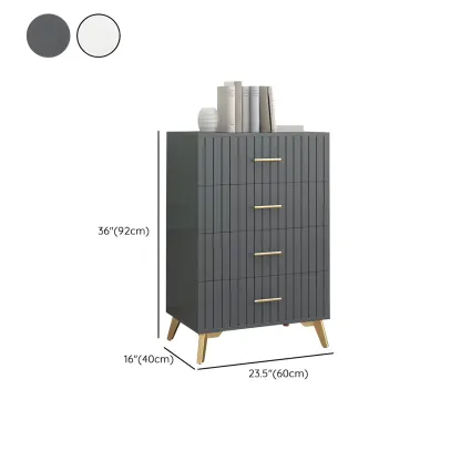 Stylish Grey Wooden Dressers with Gold Accent Handles for Home Image - 18