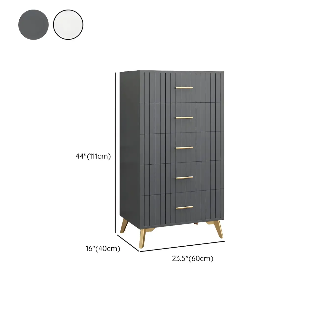 Stylish Grey Wooden Dressers with Gold Accent Handles for Home Image - 19