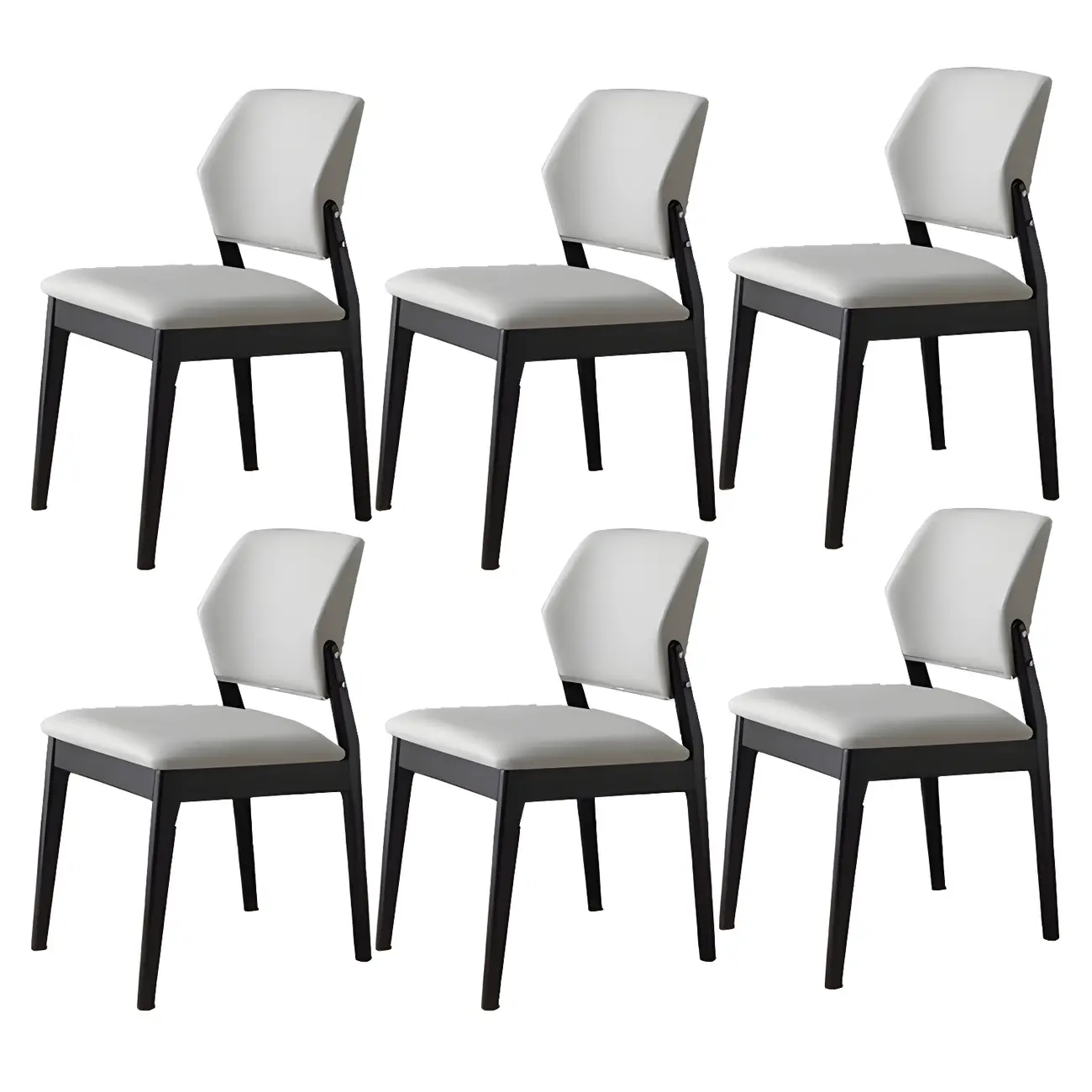 Modern Faux Leather Upholstery Dining Chair with Low Back and Wood Legs Image - 67 | homeyfad