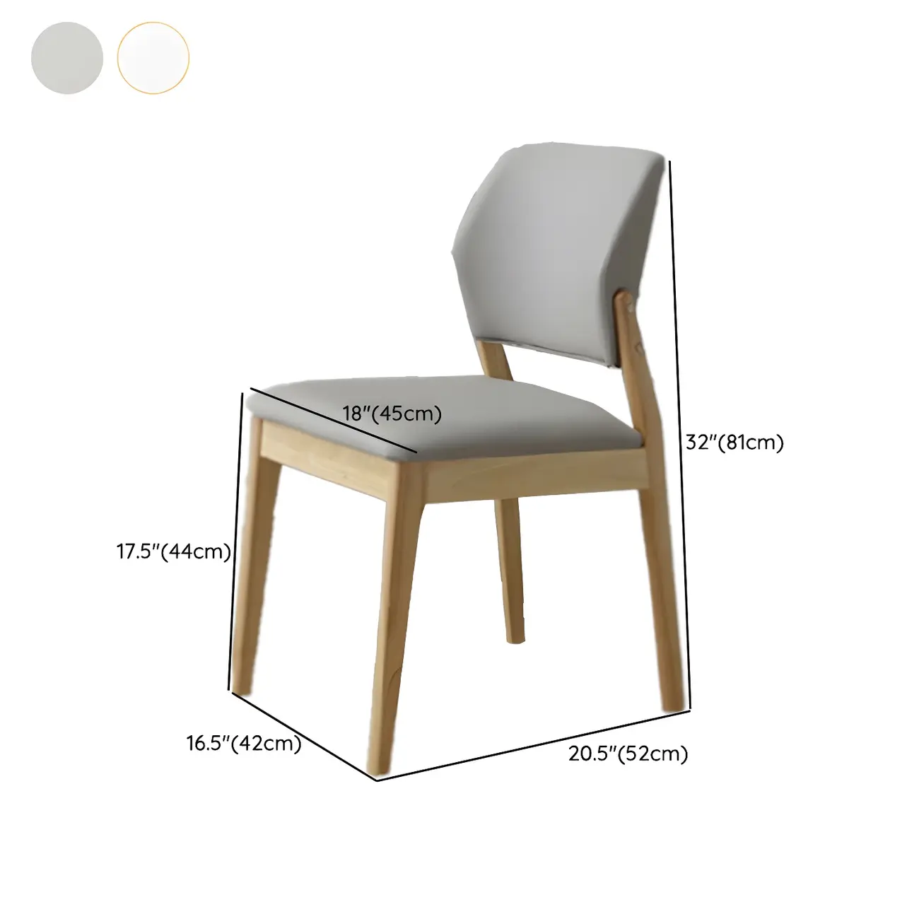 Modern Faux Leather Upholstery Dining Chair with Low Back and Wood Legs Image - 81 | homeyfad