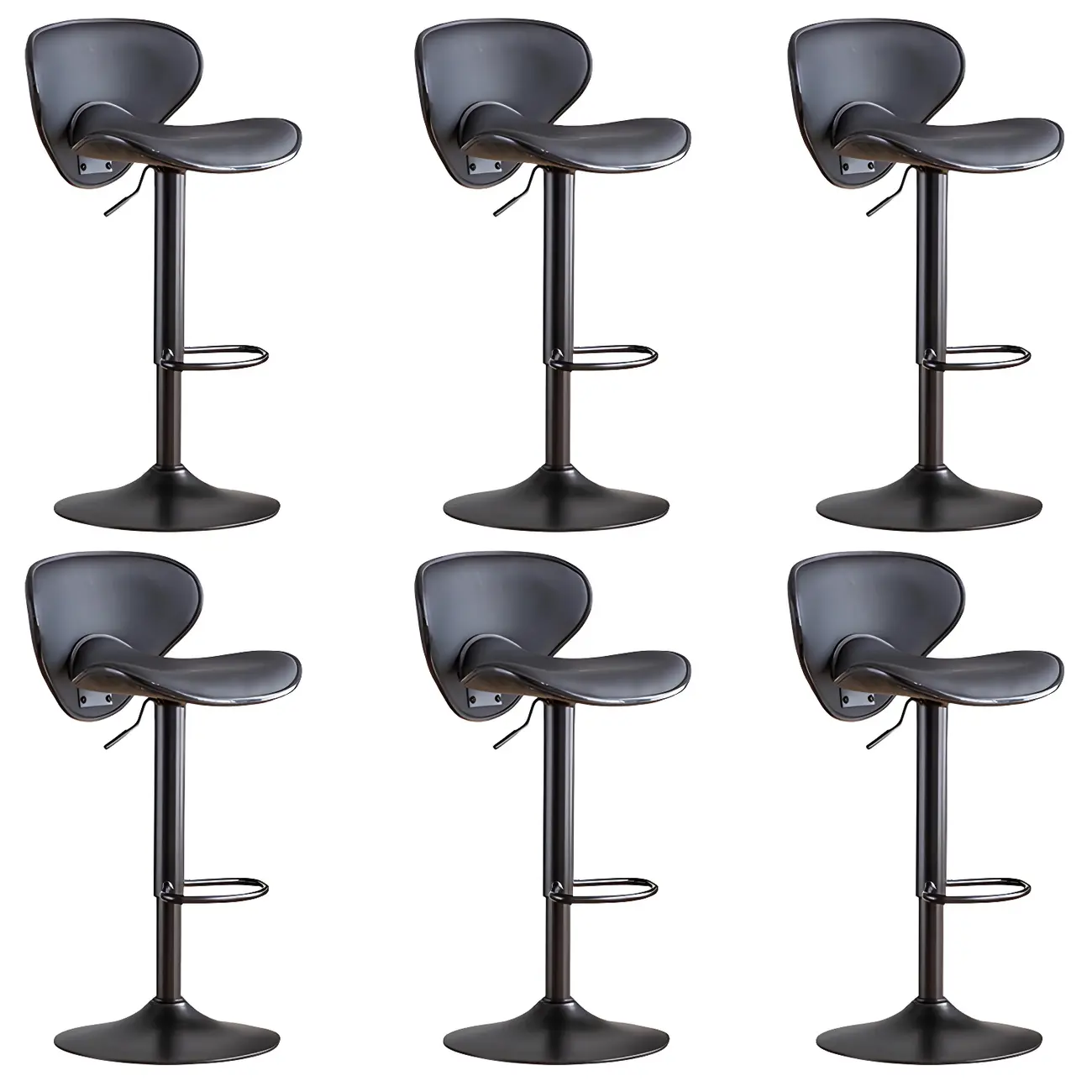 Glam Adjustable Leather Swivel Bar Stools with Backrest for Home Image - 7 | homeyfad