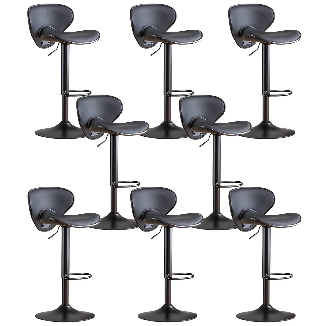 Glam Adjustable Leather Swivel Bar Stools with Backrest for Home Image - 9 | homeyfad