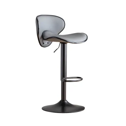 Glam Adjustable Leather Swivel Bar Stools with Backrest for Home Image - 10