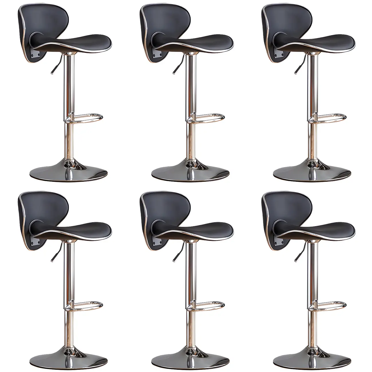 Glam Adjustable Leather Swivel Bar Stools with Backrest for Home Image - 18 | homeyfad