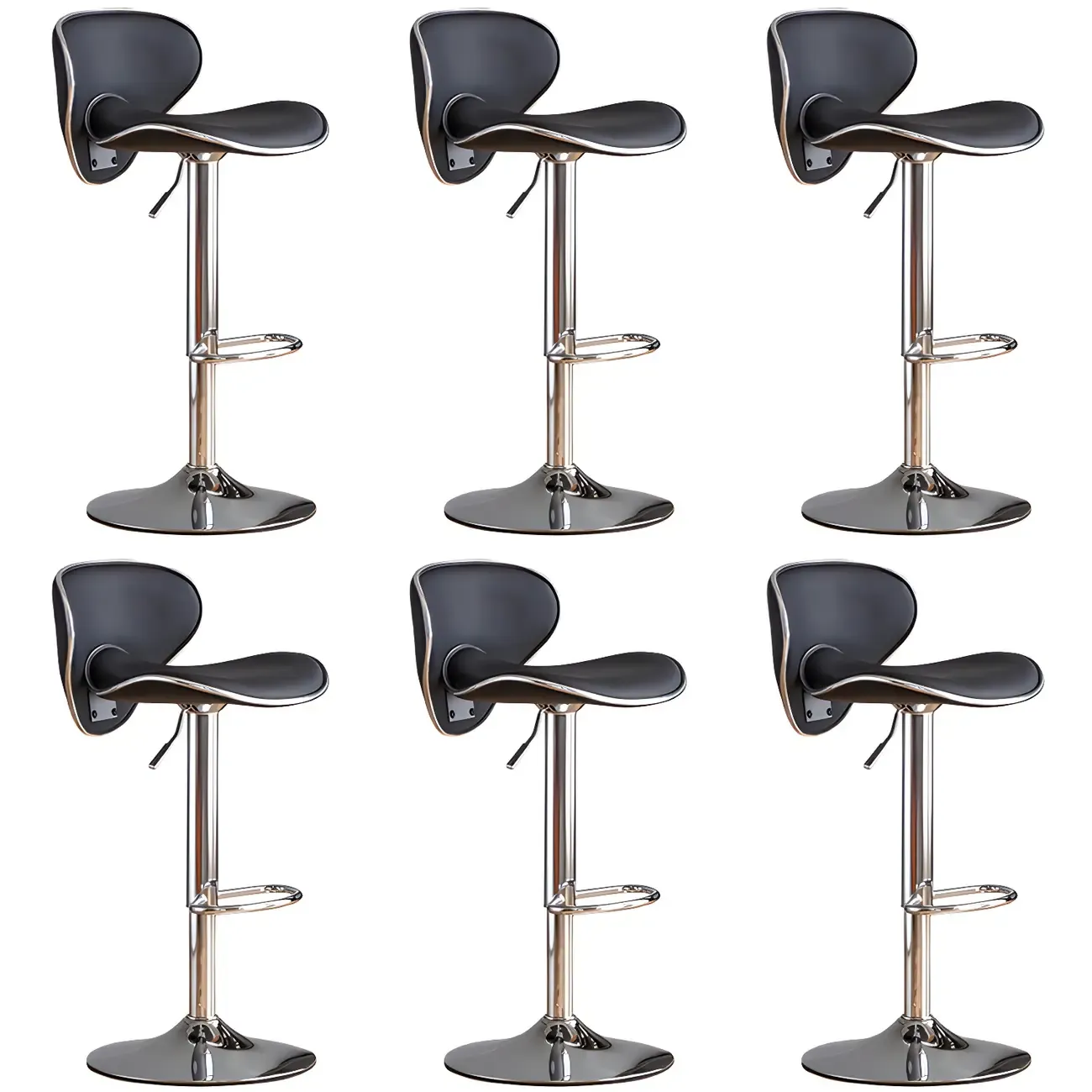 Glam Adjustable Leather Swivel Bar Stools with Backrest for Home Image - 18